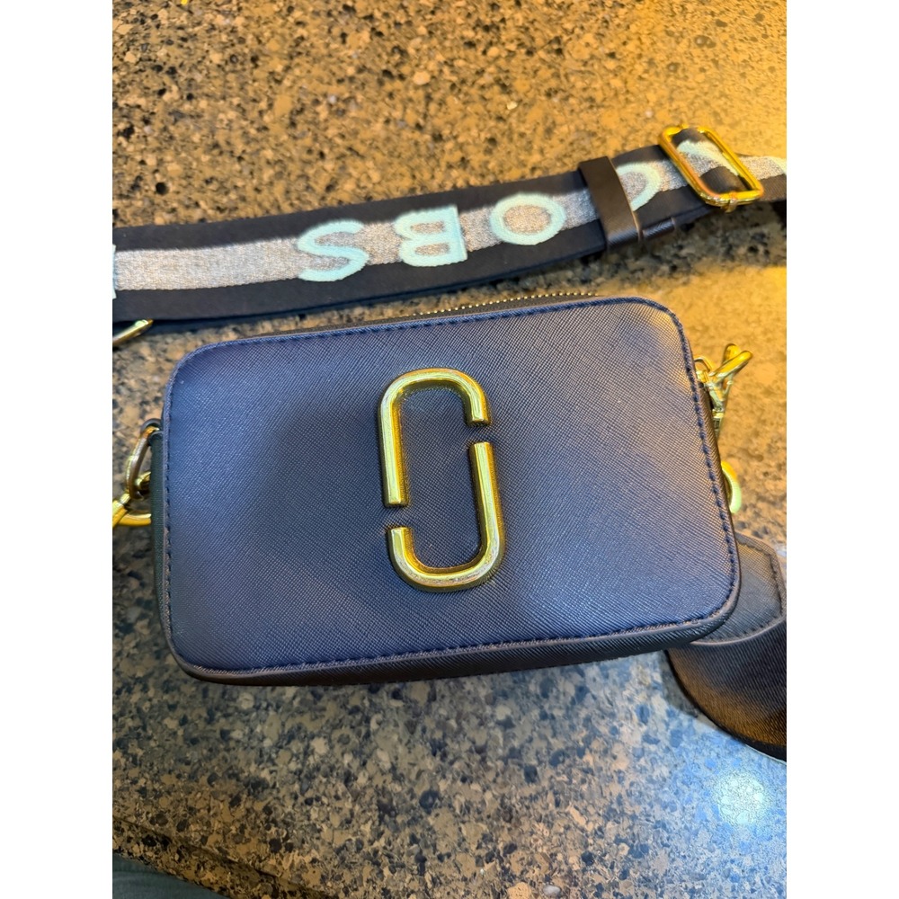 Marc Jacobs Snapshot‎ Navy Blue Saffiano Leather Camera Crossbody Bag